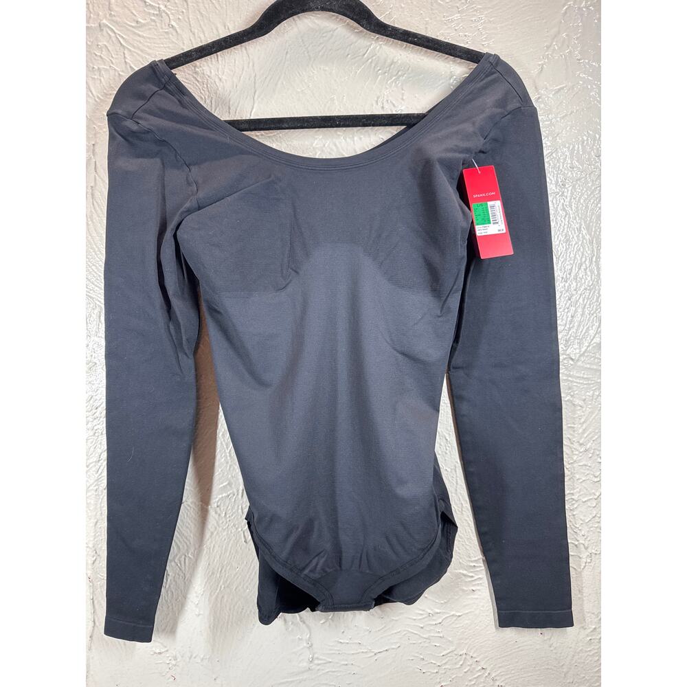 Spanx Long‎ Sleeve Base BodySuit Zoned Tummy Slimming Size Large NWT